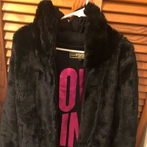 Victoria’s Secret PINK faux fur hoodie coat